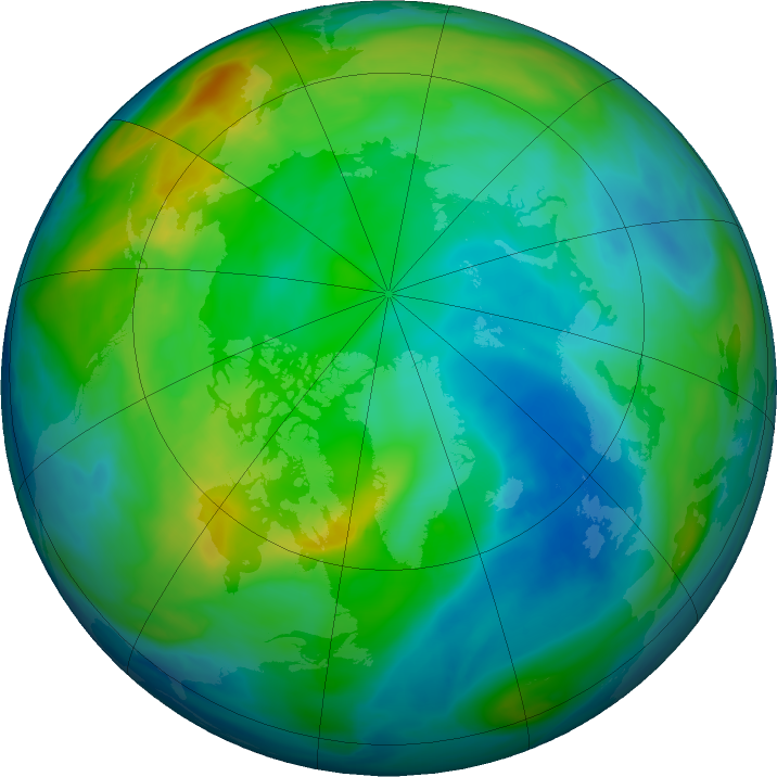 Arctic ozone map for 21 November 2023